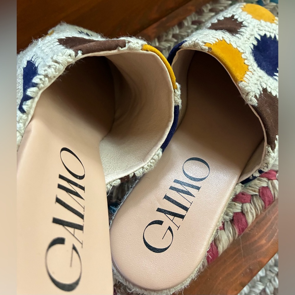 Gaimo Patchwork Suede Espadrille Clogs Women’s size EU37 US6.5 Made in Spain - Picture 8 of 16